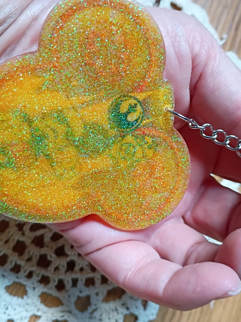 Star Wars x Disney Yellow Glitter Mickey Stormtrooper Keychain